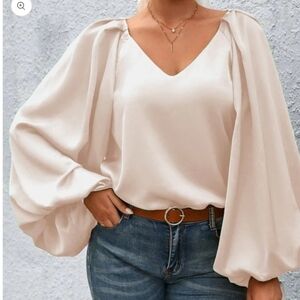 Miss Sparkling Lantern Sleeve Blouse